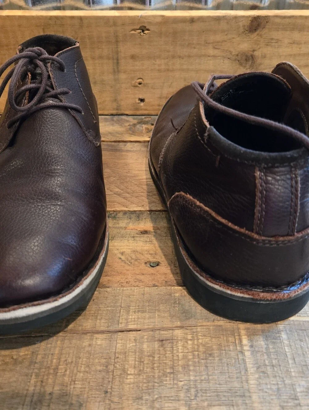 Kenneth Cole Brown Leather Chukka Boots Mens 11M Desert Sun